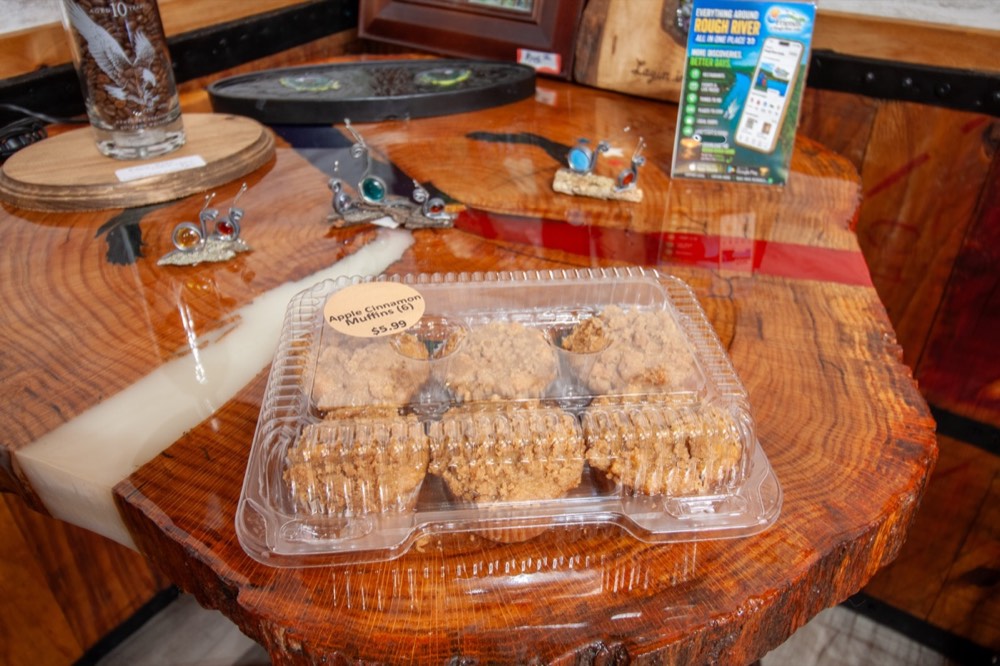 A six-pack of fresh-baked apple cinnamon muffins